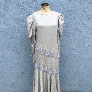 Vintage Digna Yero Silk Gown Victorian Gothic Romantic Formal Dress Size 10